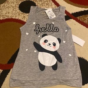 Brand New with Tags girls panda tank top. Size small